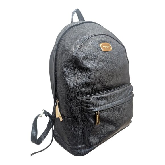Michael Kors Classic Black Pebbled Leather Backpack - Picture 1 of 5